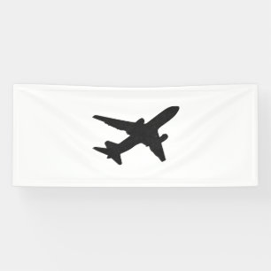 ジェット機のシルエット 横断幕