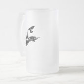 ジェット機のスキー大きいジャンプ フロストグラスビールジョッキ (正面左)