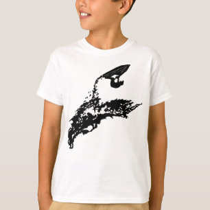 ジェット機のスキー大きいジャンプ Tシャツ