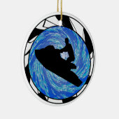 ジェット機のスキー セラミックオーナメント (右)