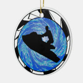 ジェット機のスキー セラミックオーナメント (左)