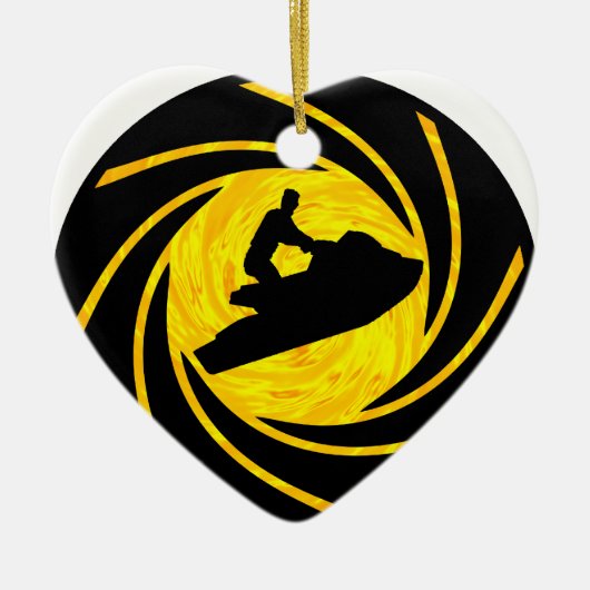 ジェット機のスキーSOL セラミックオーナメント (正面)