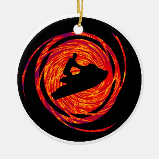 ジェット機のスキーSTYLEEEE セラミックオーナメント (正面)