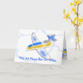 ジェット機のバースデー・カード カード (黄色い花)