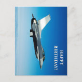 ジェット機の写真, かっこいい航空の誕生日 ポストカード (正面)