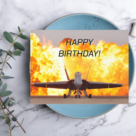 ジェット機の写真 クールな航空の誕生日 ポストカード