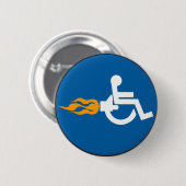 ジェット機の車椅子 缶バッジ (正面&裏面)