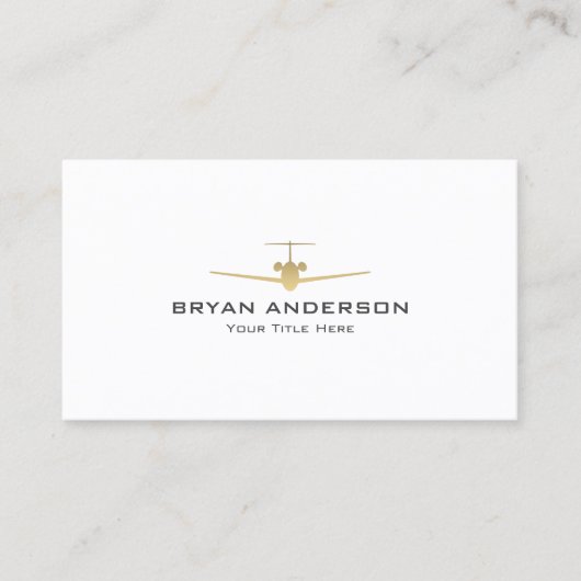 ジェット機の飛行機の名刺 名刺 (正面)