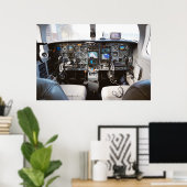 ジェット機コックピット ポスター (ホームオフィス)
