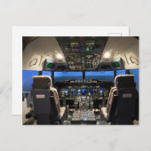 ジェット機コックピット ポストカード (正面/裏面)