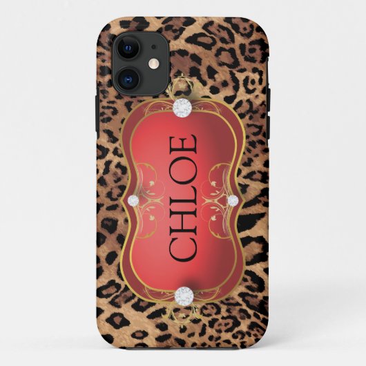 ジェット機赤いCiao Bellaのヒョウの電話箱 Case-Mate iPhoneケース (裏面)