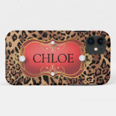 ジェット機赤いCiao Bellaのヒョウの電話箱 Case-Mate iPhoneケース (裏面(横))