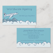 ジェット機雲と青い空の山 名刺 (正面/裏面)