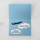 ジェット機飛んでいるのおもしろいパイロット退職 カード (内部)
