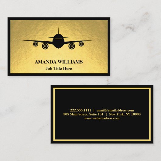 ジェット機 名刺 (正面/裏面)