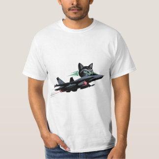 ジェット猫パイロット – 未来的な猫フライトティー Tシャツ