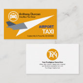 ジェット素晴らし飛行機リフトオフ黄色タクシーブライバー 名刺 (正面/裏面)