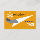 ジェット素晴らし飛行機リフトオフ黄色タクシーブライバー 名刺 (正面)