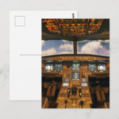 ジェット航空機コックピット ポストカード (正面/裏面)