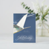 ジェット遠くに旅行ポスター。 ポストカード (スタンド正面)