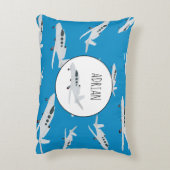 ジェット飛行機パターン名前をカスタムする アクセントクッション (裏面(縦))