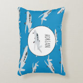 ジェット飛行機パターン名前をカスタムする アクセントクッション (正面(垂直))