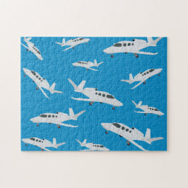 ジェット飛行機パターン ジグソーパズル
