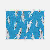 ジェット飛行機パターン フリースブランケット (正面(横))