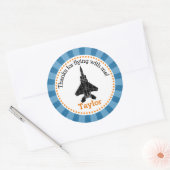 ジェット飛行機フェイスシール(男の子の誕生日パーティー) ラウンドシール (封筒)