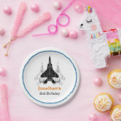 ジェット飛行機ボーイ誕生日パーソナライズされた紙プレート ペーパープレート (パーティー)