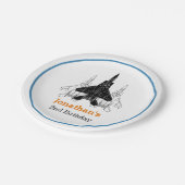 ジェット飛行機ボーイ誕生日パーソナライズされた紙プレート ペーパープレート (アングル)