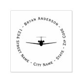 ジェット飛行機差出人住所自己インク式スタンプ セルフインキングスタンプ (デザイン)