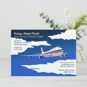 ジェット飛行機遠くにパーティの招待状 招待状 (スタンド正面)