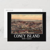 ジェット・コースター、コニー・アイランド、ニューヨーク、ヴィンテージ ポストカード (正面/裏面)