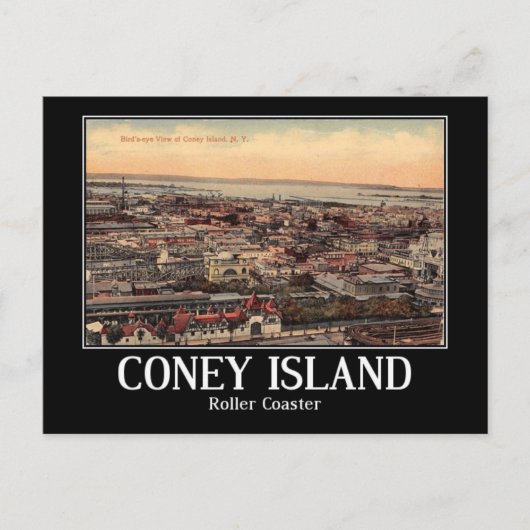 ジェット・コースター、コニー・アイランド、ニューヨーク、ヴィンテージ ポストカード (正面)