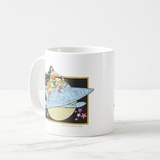 ジェッ疑問に思トを持つ女性 コーヒーマグカップ (正面左)