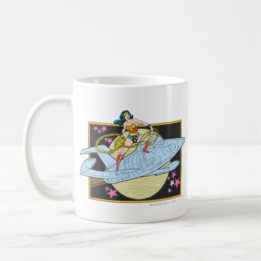 ジェッ疑問に思トを持つ女性 コーヒーマグカップ (左)