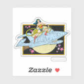 ジェッ疑問に思トを持つ女性 シール (シート)