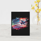 ジェッ飛んでいるト米国国旗Usa Patriotic 4日/7月 カード (黄色い花)