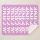 ジェテアイメ |愛フランスのしてる |かわいいバイオレットピンク シェルパブランケット (正面(横))