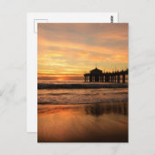 ジェティオーバー海ビーチサンセット ポストカード (正面/裏面)