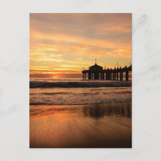 ジェティオーバー海ビーチサンセット ポストカード (正面)