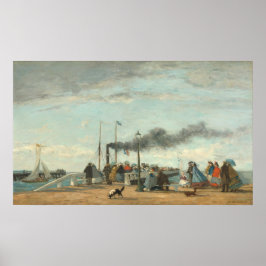 ジェティ&ワーフアットトルヴィルユージェーンブダンファインアート ポスター