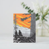 ジェデディア・スミス・レッドウッズ州立公園のハイカーたち WPA ポストカード (スタンド正面)