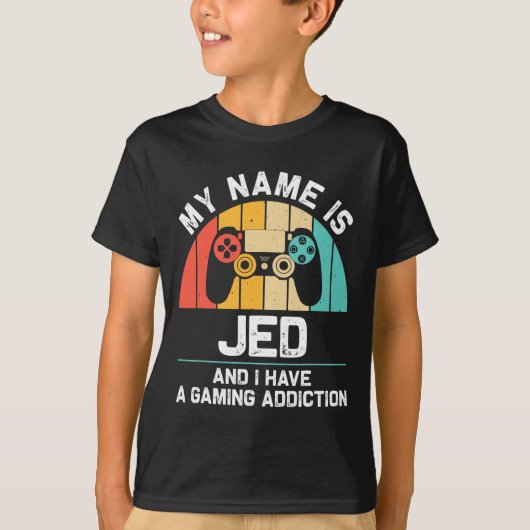 ジェド ギフト 名前 個人用 楽しい ゲーム好き 誕生日 Tシャツ (正面)