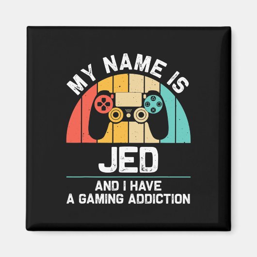 ジェド 誕生日 名前入り ユニーク ゲーマー 誕生 マグネット (正面)