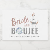 ジェナ – バラ金ゴールドシルバーグリッターブライド&ブジェ スパークリングワインラベル (シングルラベル)