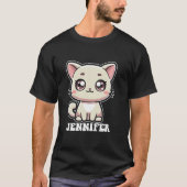 ジェニファーかわいい子ネコデザイン女児名Jenn Tシャツ (正面)