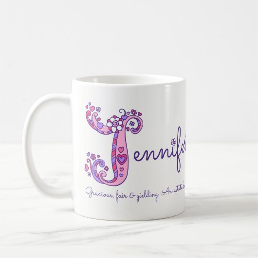 ジェニファーの一流の意味装飾的なJモノグラムのマグ コーヒーマグカップ (左)