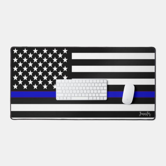 ジェニファーの細い青い線 デスクマット (キーボード&マウス)